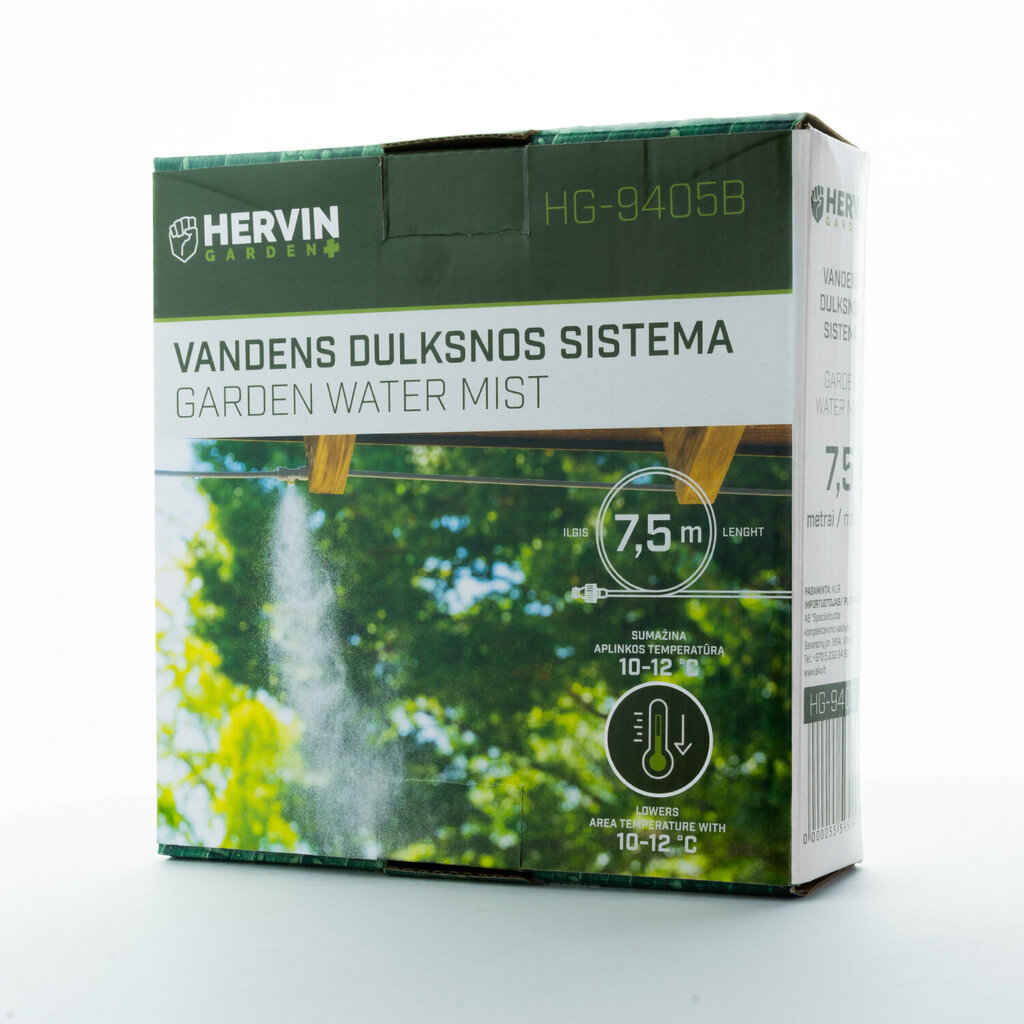 Veeudusüsteem 7,5 m, Hervin Garden+, HG-9405B hind ja info | Kastekannud, voolikud, niisutus | kaup24.ee