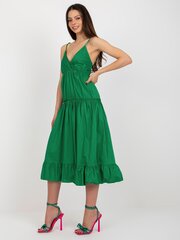 Женское зеленое платье с оборкой 2016103407279 цена и информация | Платья | kaup24.ee