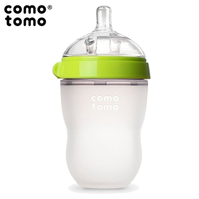 Comotomo Evolved roheline silikoonpudel, 250 ml цена и информация | Lutipudelid ja aksessuaarid | kaup24.ee