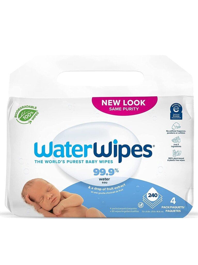 Beebi niisked salvrätikud 4 x 60 tk WaterWipes цена и информация | Sünnitusjärgne aluspesu | kaup24.ee