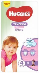 Huggies püksid mähkmed tüdrukud 4 (9–14 kg) mega, 52 tk., 2 pakendit hind ja info | Mähkmed | kaup24.ee