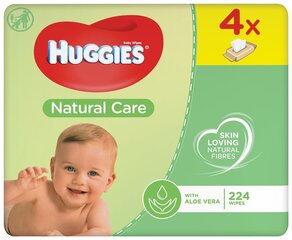 Huggies Wet Wapes Natural Care, 4x56pc, 3 pakendit цена и информация | Влажные салфетки | kaup24.ee