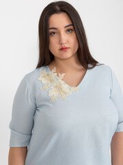 Женская голубая блузка больших размеров 2016103402984 цена и информация | Женские блузки, рубашки | kaup24.ee