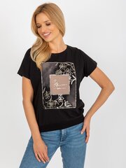 Женская черная блуза с принтом 2016103400454 цена и информация | Женские блузки, рубашки | kaup24.ee