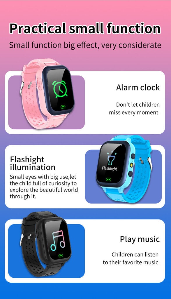 Happyjoe Qudro Blue nutikell lastele koos kõnefunktsiooni, asukoha jälgimise, kaamera, muusikamängija ja mängudega цена и информация | Nutikellad (smartwatch) | kaup24.ee