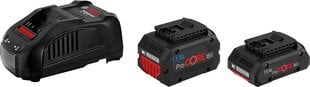 Аккумуляторы + зарядное устройство Bosch GBA 18V / 4.0Ah ProCORE 18V + 5.5Ah ProCORE 18V + GAL 1880 CV цена и информация | Шуруповерты, дрели | kaup24.ee