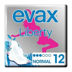 Обычные прокладки с крылышками Liberty Evax (12 uds) цена и информация | Тампоны, гигиенические прокладки для критических дней, ежедневные прокладки | kaup24.ee