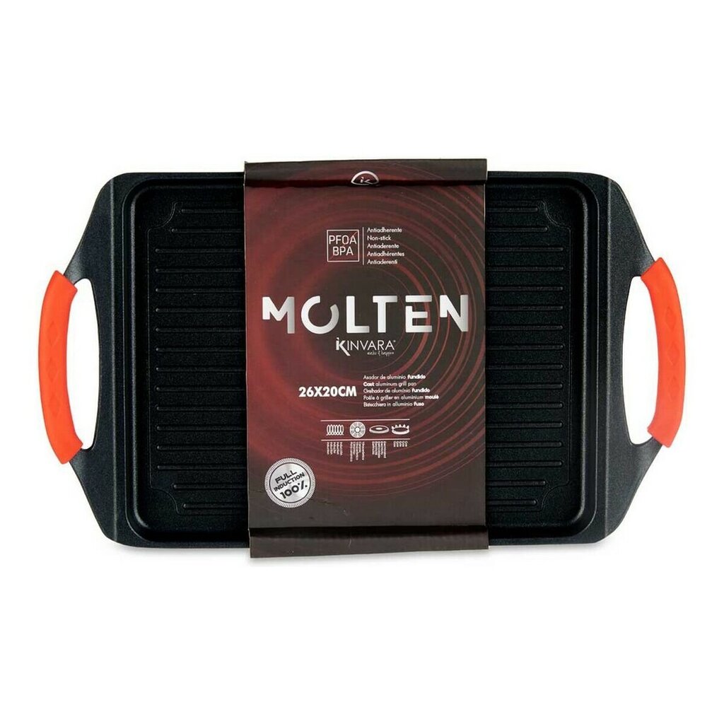 Grillpann Molten Must Alumiinium (26 x 20 cm) hind ja info | Pannid | kaup24.ee