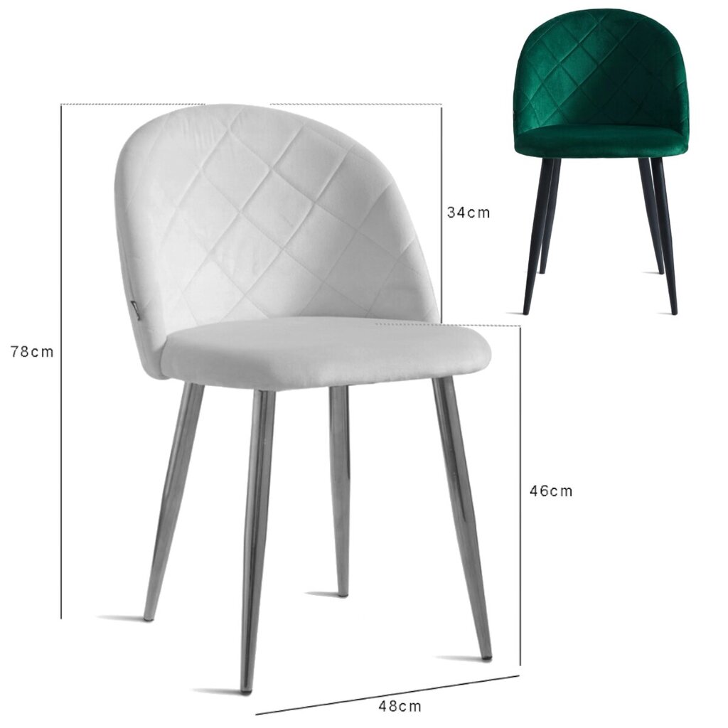 2 tooli komplekt Viking, Glamour, tume-roheline värvus hind ja info | Söögitoolid, baaritoolid | kaup24.ee