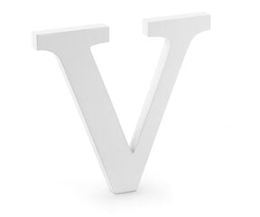 Деревянная буква "V", белая, 21 х 20 см цена и информация | Гудки для вечеринки Clown Face (4шт.) | kaup24.ee