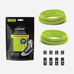 Elastsed kingapaelad Xpand No-Tie Lemon, roheline-helkur hind ja info | Rõivaste ja jalatsite hooldus | kaup24.ee