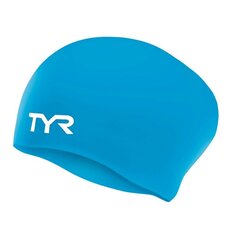 Шапочка для плавания  TYR Silicone Junior LONG HAIR SWIMCAP цена и информация | Шапочки для плавания | kaup24.ee