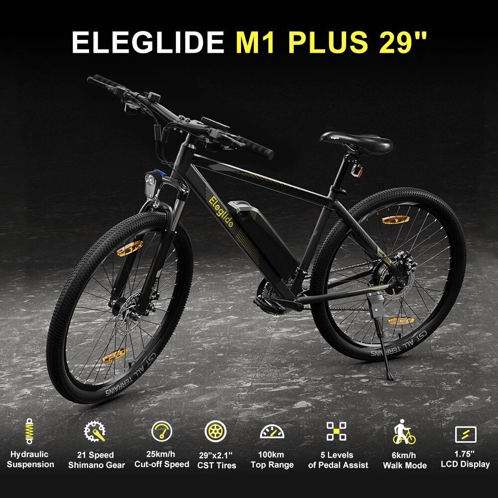 Elektrijalgratas Eleglide M1 Plus, 29", must, 250W, 12,5Ah hind ja info | Elektrirattad | kaup24.ee