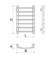 Полотенцесушитель Classic C7 500x800-1/2'' Varmiko нижнее подключение цена и информация | Полотенцесушители | kaup24.ee