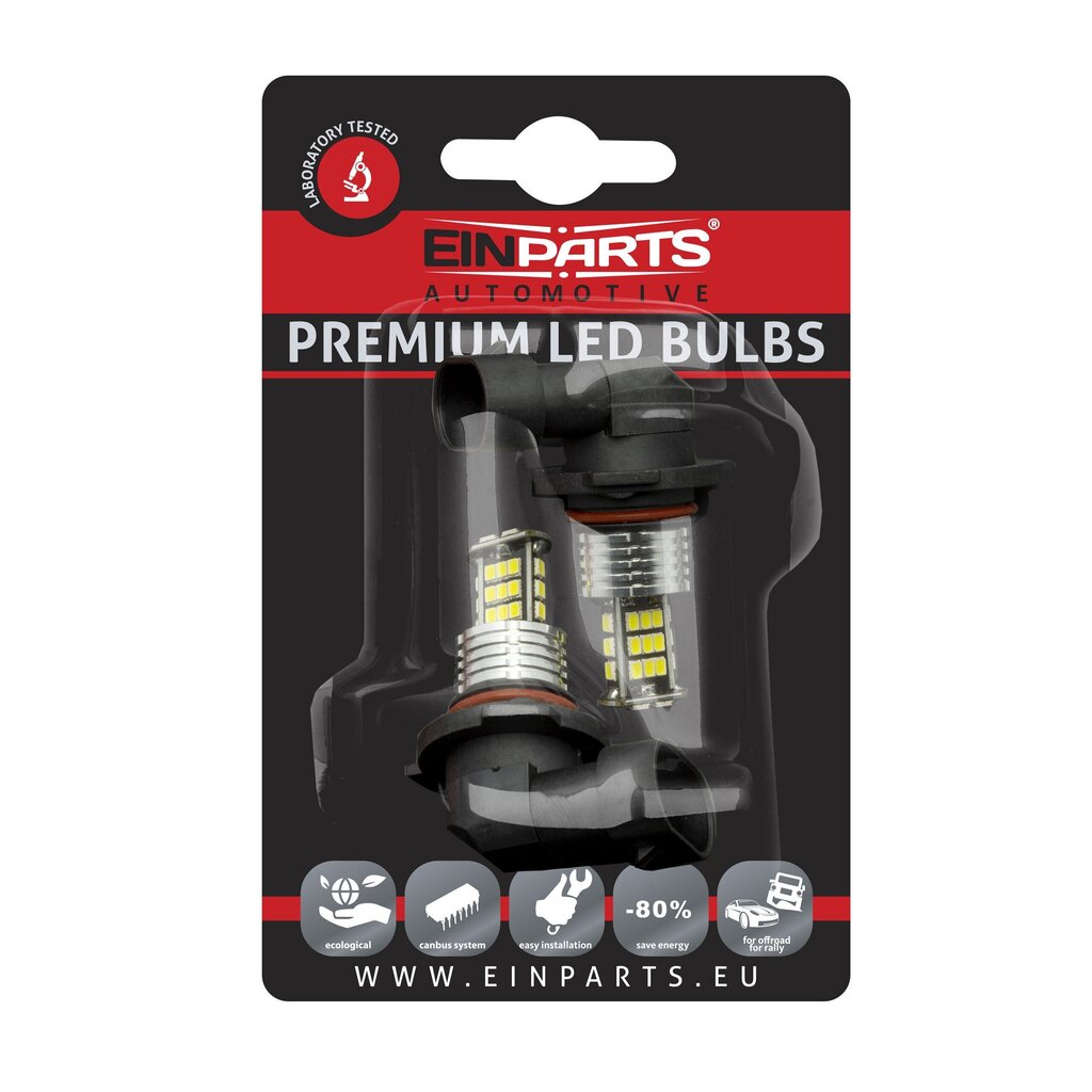 Auto LED Pirnid EinParts H8 6000K CanBus 12V - 2 tk hind ja info | Autopirnid | kaup24.ee