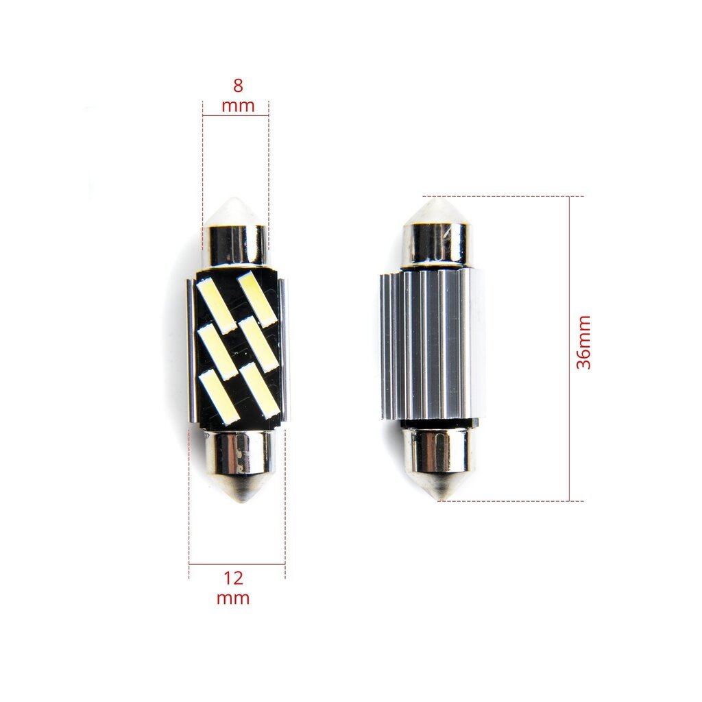 Auto LED Pirnid EinParts C5W Festoon 36mm 6000K 12V - 2 tk hind ja info | Autopirnid | kaup24.ee