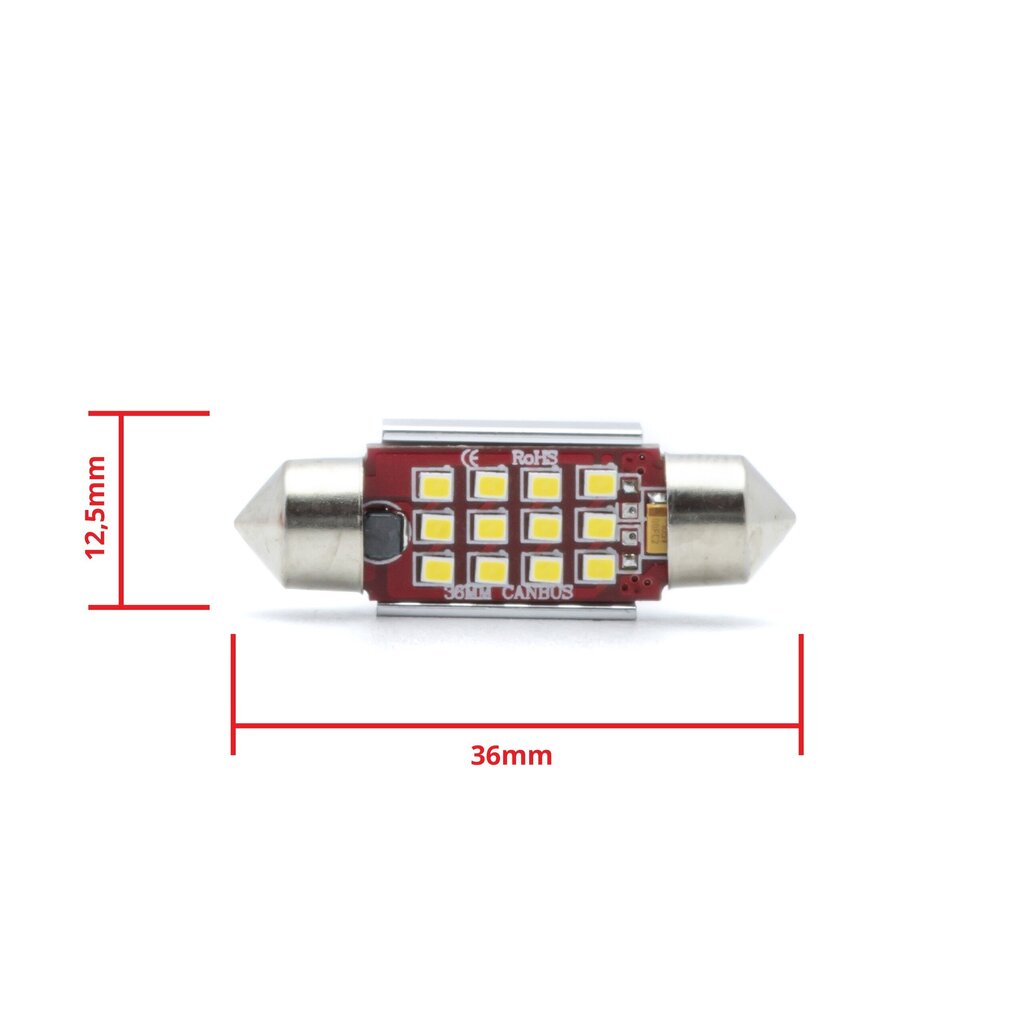 Auto LED Pirnid EinParts C5W Festoon 36mm 6000K CanBus 12/24V - 2 tk hind ja info | Autopirnid | kaup24.ee