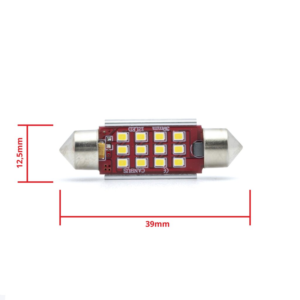 Auto LED Pirnid EinParts C5W Festoon 39mm 6000K CanBus 12/24V - 2 tk hind ja info | Autopirnid | kaup24.ee