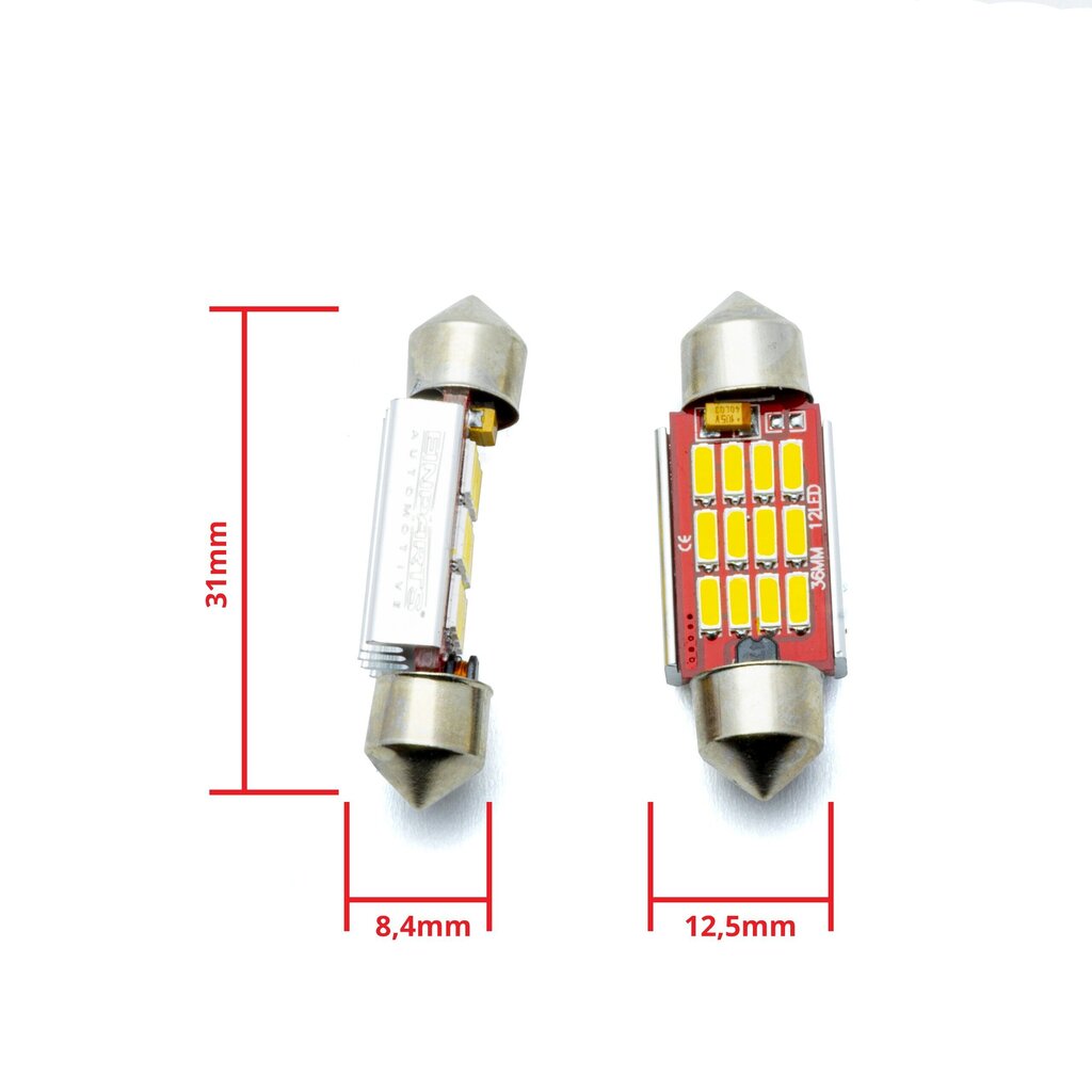 Auto LED Pirnid EinParts C5W Festoon 36mm 5000K CanBus 12/24V - 2 tk цена и информация | Autopirnid | kaup24.ee