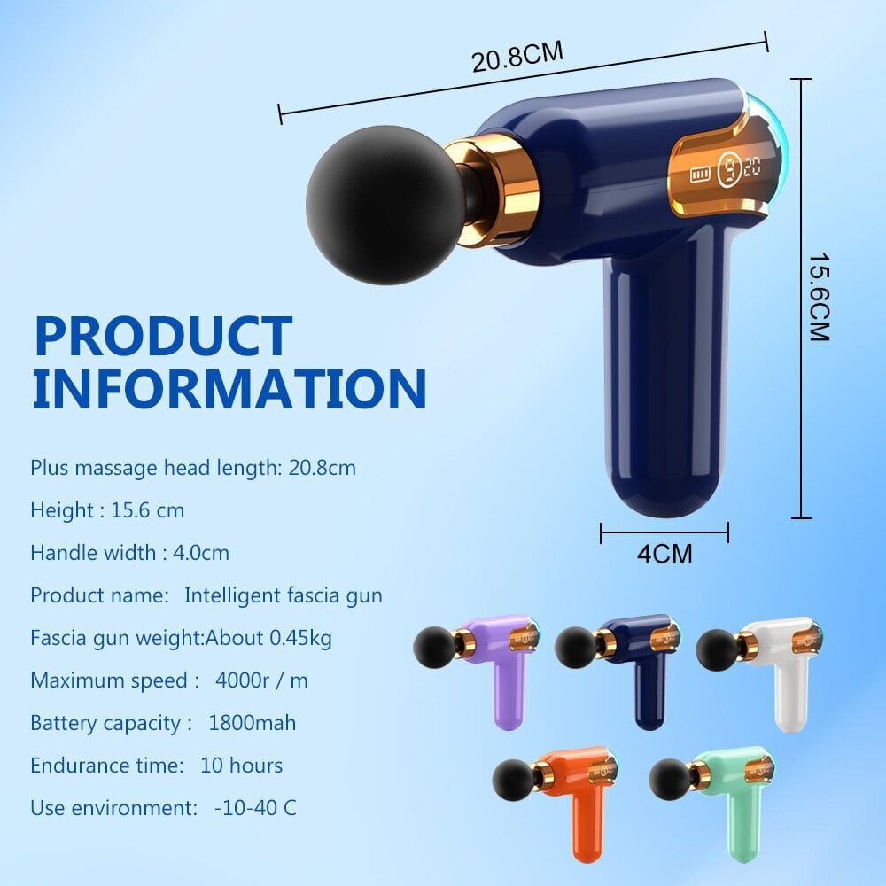 Juhtmeta massaažilöögipüstol; 4 otsaga lihasmasseerija; Massaažipüstol; Massage gun LIVMAN LC-002 цена и информация | Massaažiseadmed | kaup24.ee