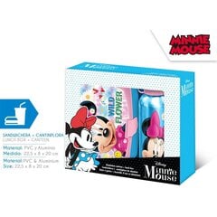 Komplekt: Alumiiniumist veepudel + Minnie Mouse lõunakarp цена и информация | Посуда для хранения еды | kaup24.ee