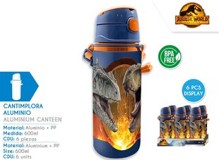 Jurassic World alumiiniumpudel 600 ml цена и информация | Фляги для воды | kaup24.ee