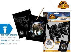 Jurassic World scratch art kirjatarvete komplekt hind ja info | Kirjatarbed | kaup24.ee