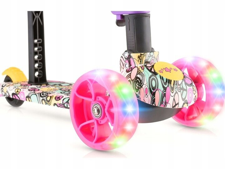 Balance kokkupandav roller 2in1 Stars S-66475, LED, roosa hind ja info | Tõukerattad | kaup24.ee