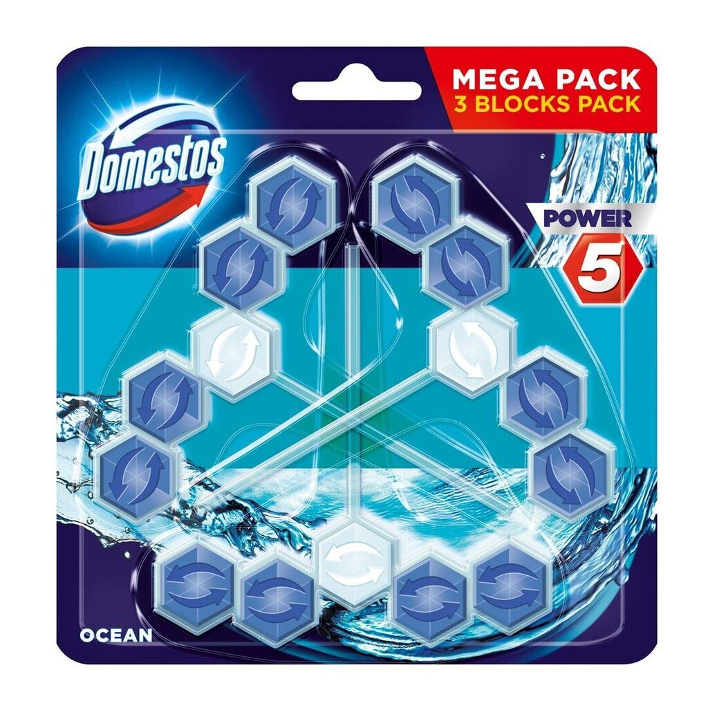 Domestos Trio Cleaner Freshener Ocean 3x55, 5 pakendit цена и информация | Puhastusvahendid | kaup24.ee