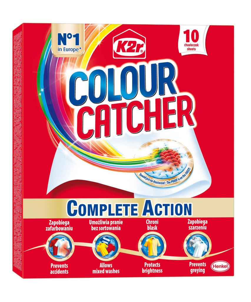 K2R Colour Catcher värvipüüdjalehed, 10tk, 6 pakendit цена и информация | Pesuvahendid | kaup24.ee