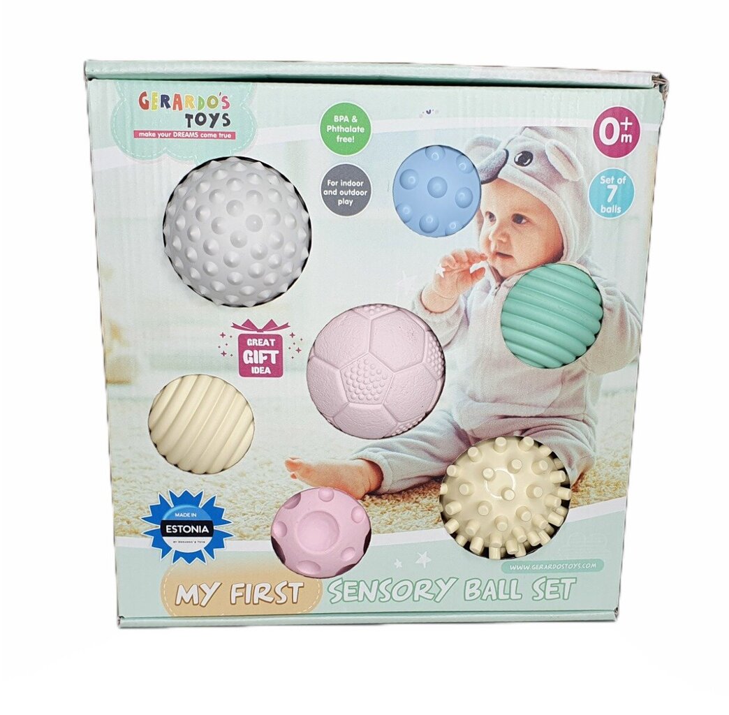 Sensoorsete beebipallide komplekt Gerardo's Toys, 7 tk hind ja info | Imikute mänguasjad | kaup24.ee