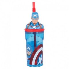 Captain America 3D joogipudel kõrrega 360 ml цена и информация | Оригинальные кружки | kaup24.ee