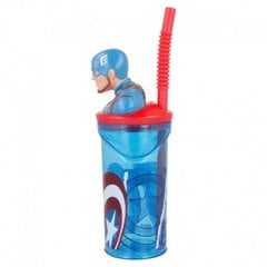 Captain America 3D joogipudel kõrrega 360 ml hind ja info | Originaalsed tassid | kaup24.ee