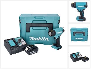 Аккумуляторный фен с горячим воздухом Makita DHG 180 RT1J цена и информация | Строительные фены | kaup24.ee