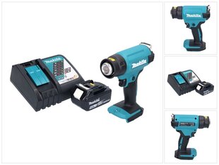 Аккумуляторный фен с горячим воздухом Makita DHG 180 RT1 цена и информация | Строительные фены | kaup24.ee