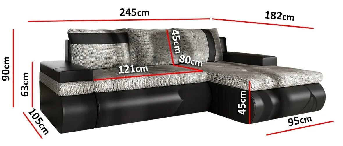 Nurgadiivanvoodi SOFIA MINI-ekoskóra Soft 011 + Lawa 05-Parem hind ja info | Diivanid ja diivanvoodid | kaup24.ee