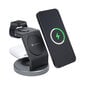 Forcell 3in1 MagSafe laadimisdokk, iPhone, Apple Watch, AirPods (15W), must hind ja info | Mobiiltelefonide laadijad | kaup24.ee