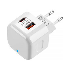 Комнатное зарядное устройство USB QC 3.0 + USB-C 20 Вт - Белый цена и информация | Зарядные устройства для телефонов | kaup24.ee