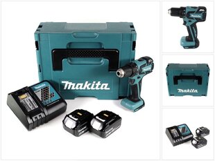 Аккумуляторная дрель Makita DDF 459 RGJ 18В 45Нм Makpac + 2 аккумулятора 6,0 Ач + зарядное устройство цена и информация | Шуруповерты, дрели | kaup24.ee