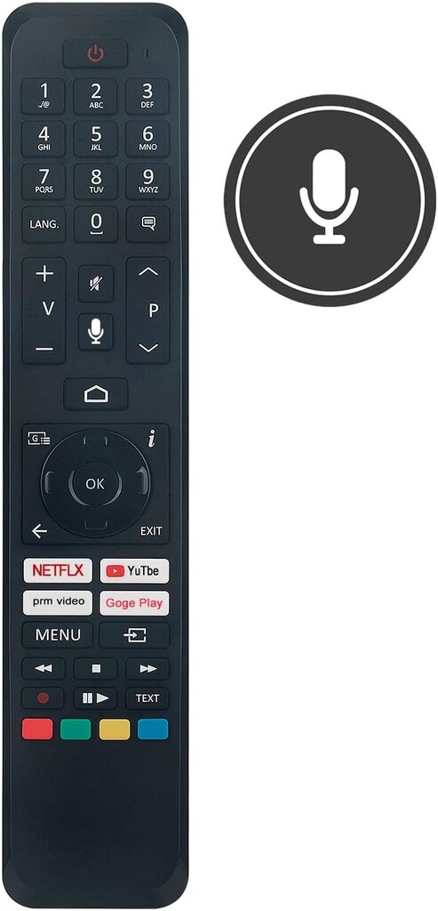 Elit Android TV OS-iga (Smart TV) mikrofoniga kaugjuhtimispult (Google Assistant juht) RC45160 hind ja info | Smart TV tarvikud | kaup24.ee