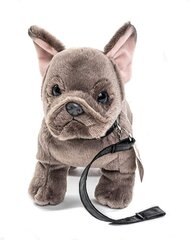 Плюшевая собака Французский бульдог на поводке 23см цена и информация | Мягкие игрушки | kaup24.ee