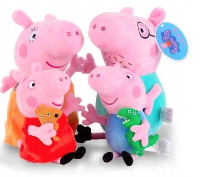 Pehme mänguasjade komplekt Peppa Pig, 4 tk цена и информация | Pehmed mänguasjad | kaup24.ee