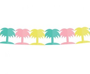 Бумажнoe украшение "Разноцветные пальмы", размер 360 х 17,8 х 18 см, 3 шт. цена и информация | Гудки для вечеринки Clown Face (4шт.) | kaup24.ee