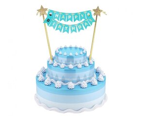 Украшение для торта, топпер для торта 25 см с надписью "Happy Birthday", 1 шт. цена и информация | Праздничные декорации | kaup24.ee