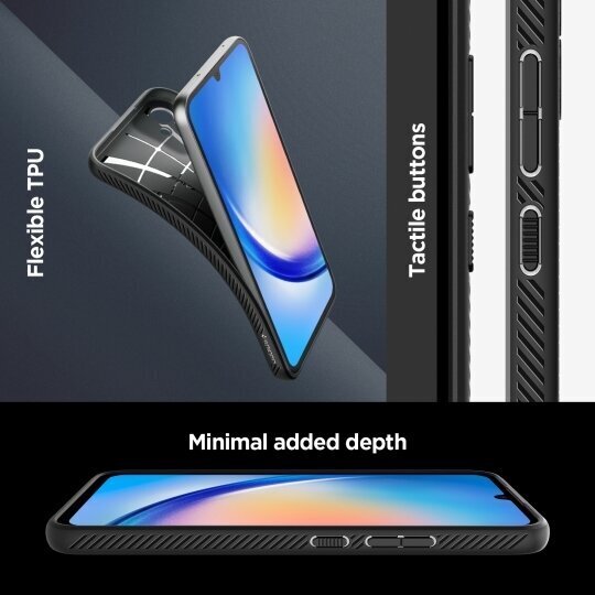 Telefoniümbris Spigen Liquid Air ACS05905 Samsung Galaxy A34 5G, matt must hind ja info | Telefoni kaaned, ümbrised | kaup24.ee