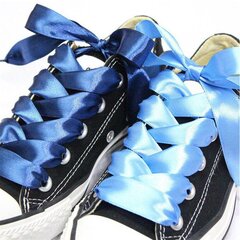 Атласные широкие шнурки 25 мм 80 см, цвет темно-синий цена и информация | Уход за одеждой и обувью | kaup24.ee