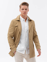 Meeste lühike mantel Ombre OM-COSC-0101 helepruun цена и информация | Мужские пальто | kaup24.ee