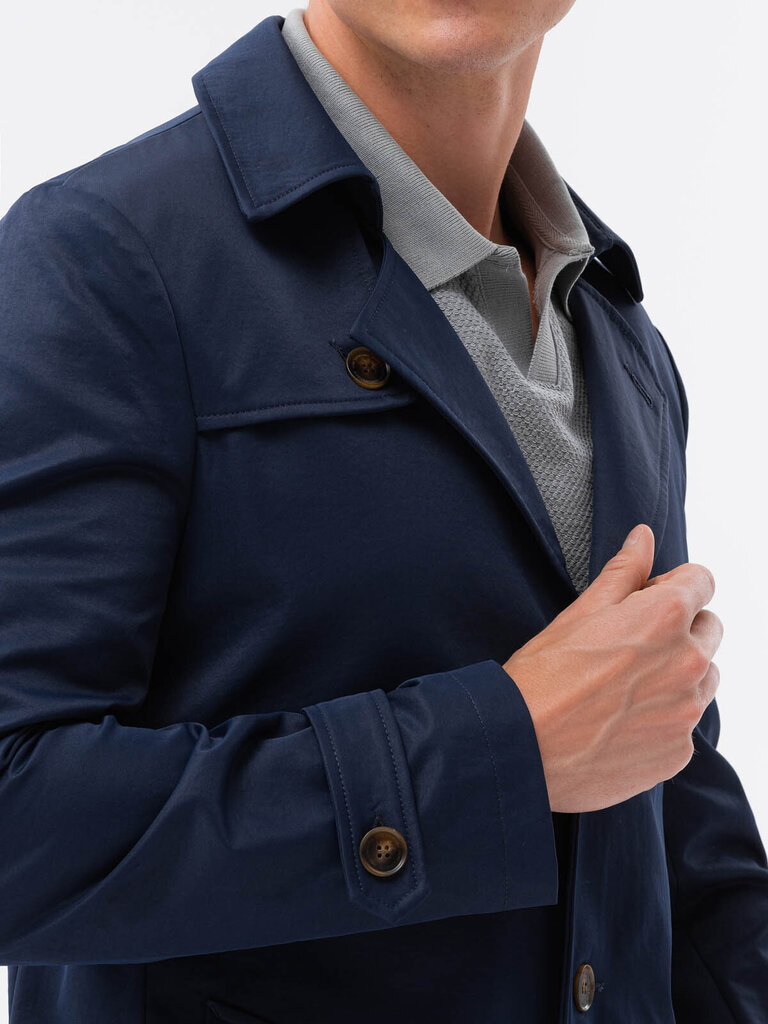 Meeste lühike mantel Ombre OM-COSC-0101 tumesinine hind ja info | Meeste mantlid | kaup24.ee