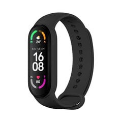 Xiaomi Mi Band 5/6/7 Спортивный силиконовый ремешок - Черный цена и информация | Аксессуары для смарт-часов и браслетов | kaup24.ee