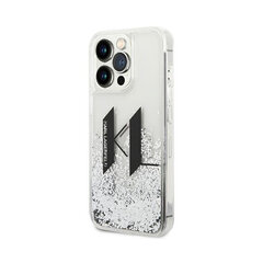 Originaal glitter Karl Lagerfeld logo ümbris, iPhone 14 Pro (6,1″), läbipaistev/hõbe цена и информация | Чехлы для телефонов | kaup24.ee